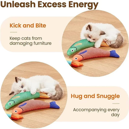 Cat Toy Catnip 3D Simulation Fish Goldfish Kitten Toys Pillowfish Interactive Sounding Cat Chew Bite Pet Plush Toys Cat Supplies