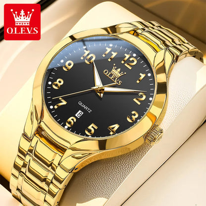 OLEVS 3650 Men Ladies Watch Original Luxury Quartz Watch Waterproof Luminous calendar Stainless Steel Men's brand watches