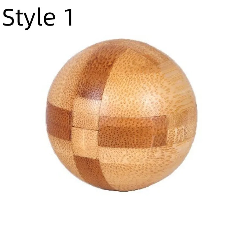 Wooden Kong Ming Lu Ban Lock – 3D IQ Brain Teaser Montessori Puzzle Toy for Kids & Adults