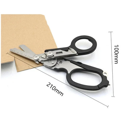 Stainless Steel Multifunctional Tactical Pliers Scissors For Outdoor Survival, Foldable And Extendable Tactical Folding Scissors