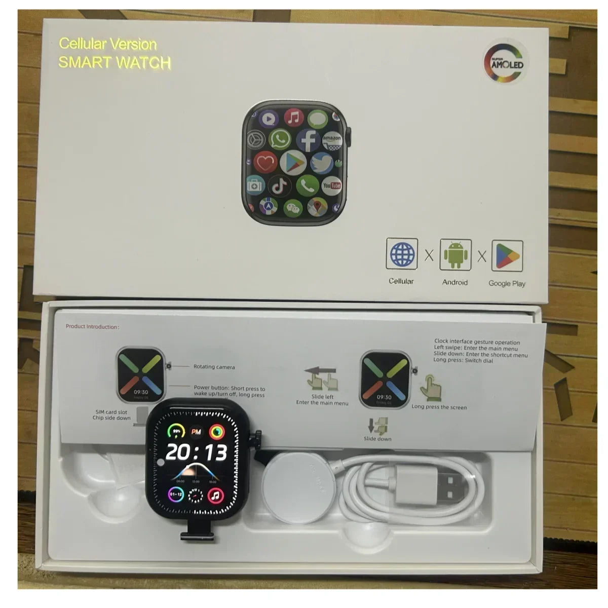 VP29 Smartwatch with rotating camera 2.29-inch AMOLED screen 490x580 Global Edition supports SIM WiFi GPS video calling