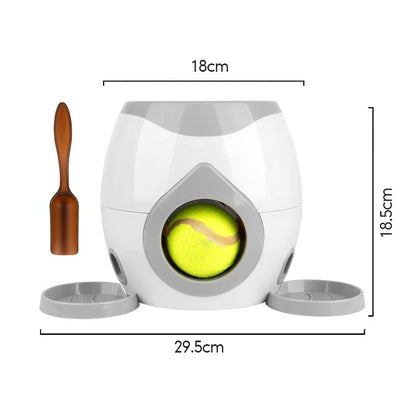 Dog Tennis Ball Food Reward Machine, Interactive Puzzle Toy with Slow Food Dispenser,Outdoor Training Toys Ball Launcher For Pet