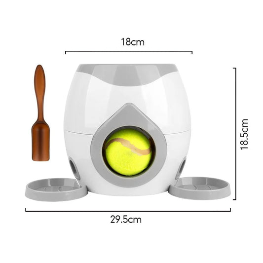 Dog Tennis Ball Food Reward Machine, Interactive Puzzle Toy with Slow Food Dispenser,Outdoor Training Toys Ball Launcher For Pet