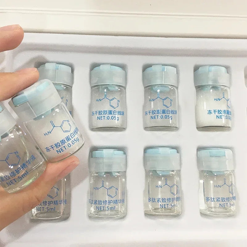 Korea Facial Hydrolyzed Silk Protein Collagen Thread Ball Serum Moisturiz Hydration Lifting Firm Fine Lines Essence SkinCare