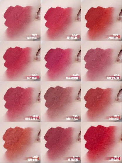 AKF Lip Mud Matte Velvet Soft Mist Lipstick Moisturizing Longlasting High Pigmented Lip Tint Lip Glaze Cosmetics Makeup