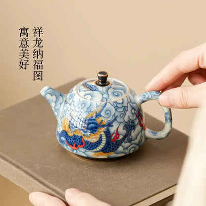 Chinese Underglaze Color Ceramic Teapot Tea Gift Customized Tea Infuser Tea Pot