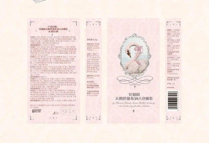 Flower Knows Swan Ballet Eyeshadow 6 Color Palette Matte Shimmer Glitter Mixed Long Lasting Eye Shadow Makeup Flowers Know