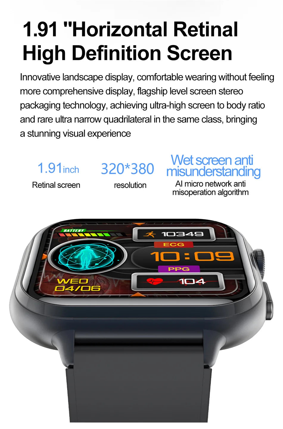 2025 Medical Grade ECG+PPG Smart Watch – Blood Sugar & Health Monitor