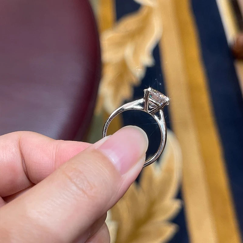 ANZIW 2 Carat All Moissanite Ring Bridal Sets Silver 925 Solitaire Engagement Wedding Rings & Stackable Eternity Bands for Women