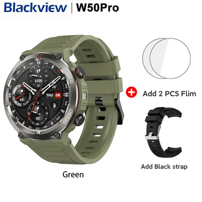 [World Premiere] Blackview W50 Pro Smartwatch 1.45" HD Display Flashlight Bluetooth Phone Call 960mAh Rugged Smartwatch