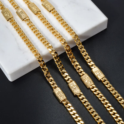 Pure Copper Alloy Men's and Women's Necklaces Vintage Hip-Hop Cuban Chains Suitable For Daily Wear Party Jewelry Gifts