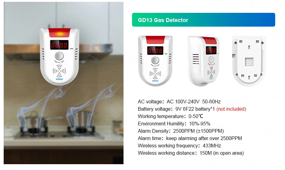 KERUI W202 Home Security Alarms WIFI GSM Alarm System Kit Tuya Smart Remote Control with Motion Detector Door Sensor for House