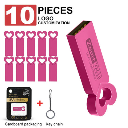Zsuit 10pcs/lot USB Flash Drives 128GB Pen drive High Speed Metal Pendrive 3.0 16GB 32GB 64GB Free LOGO Flash Memory Drive