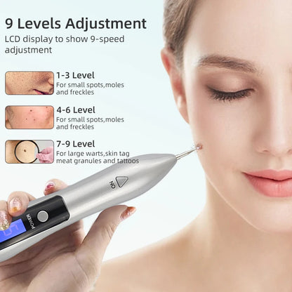 Laser Plasma Pen 9 Levels Freckle Remove Pen Wart Remover Tattoo Remover Instruments Skin Tag Removal Spot Beauty Care Tool