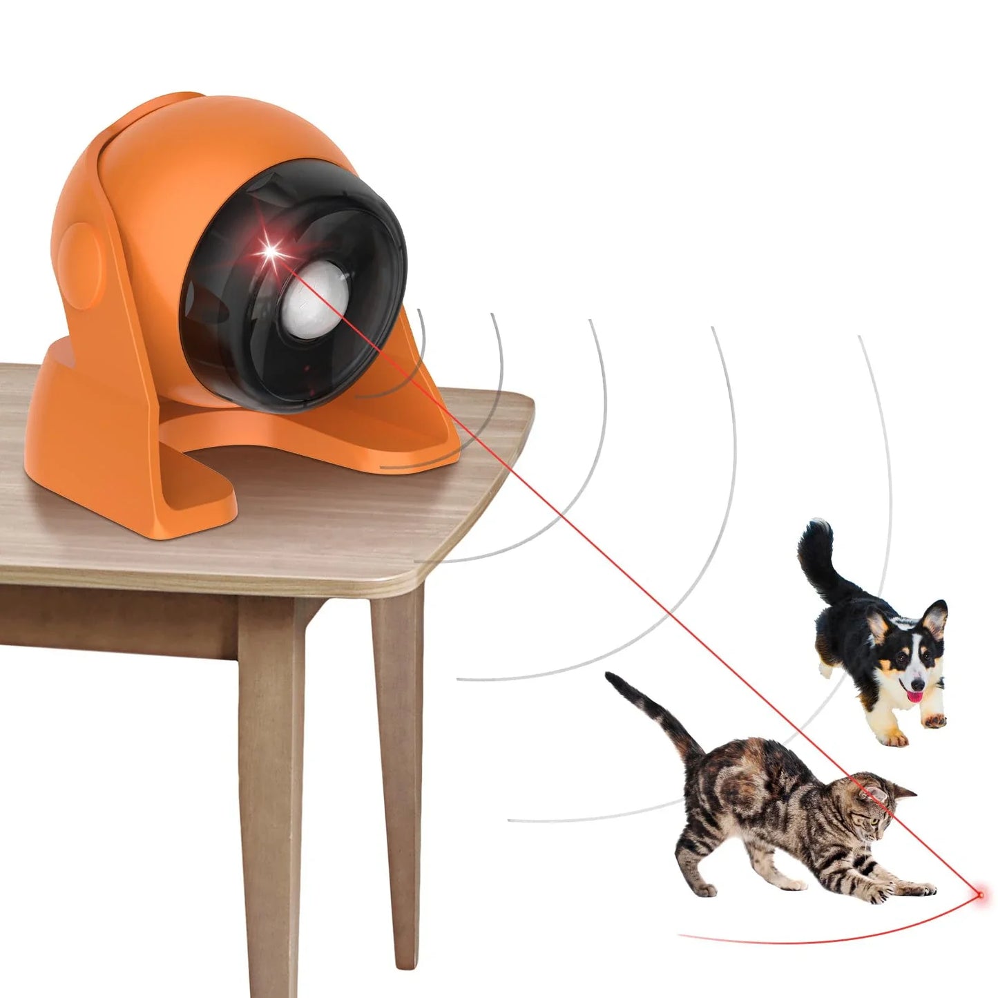 Cat Laser Toys Motion Acticated Responsive Interactions, Mix Fast & Slow Laser Game Multi-Angle Adjustable Rechargeable Pet Toys