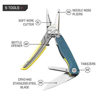SOG 5 In 1 Mini Compact Multitool Pliers Lightweight EDC Pocket Knife Hunting Fishing Camping Supplies Micro Tools equipment