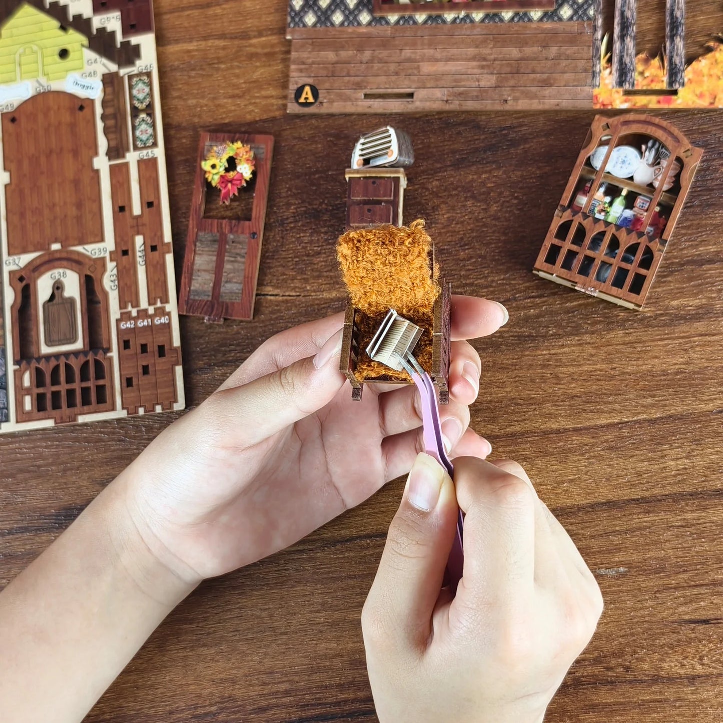 DIY Book Nook Kit Thanksgiving 3D Wooden Puzzle Home Decoration For Bookshelf Miniature Insert Magic Book House Stand Bookshelf