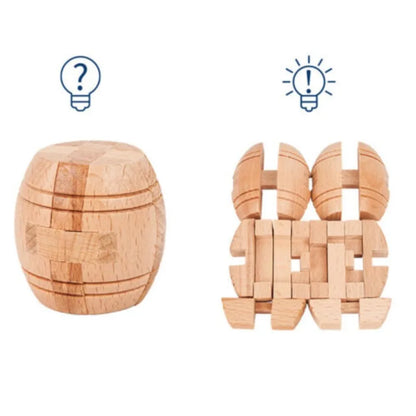 Wooden Kong Ming Lu Ban Lock – 3D IQ Brain Teaser Montessori Puzzle Toy for Kids & Adults