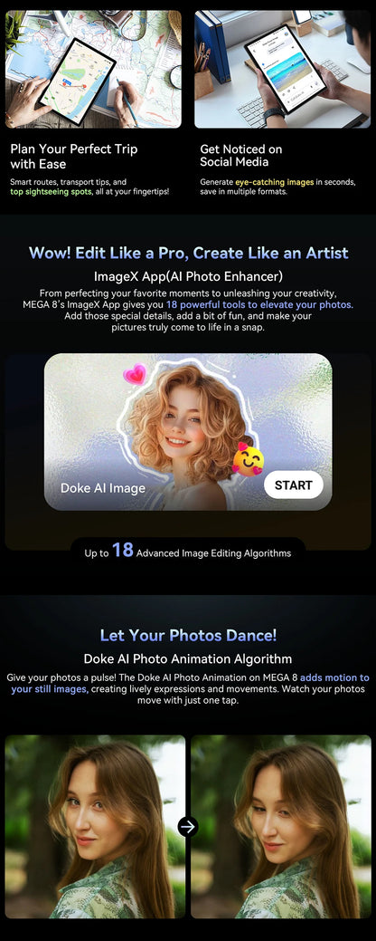 【World premiere】Blackview MEGA 8 Tablet 13 inch FHD+ 90Hz Display AI 11000mAh  Android 15 50Mp Camera 4 BOX Speakers 4G Pad PC