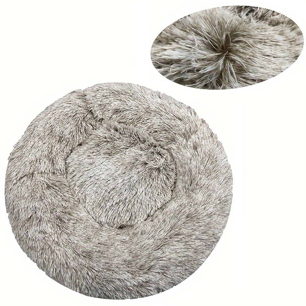 Plush Warm Round Large Dog Bed Winter Soft Puppy House Medium Cat Sofa Sleeping Bed Elastic Small Dog Kennel Nest Accessories