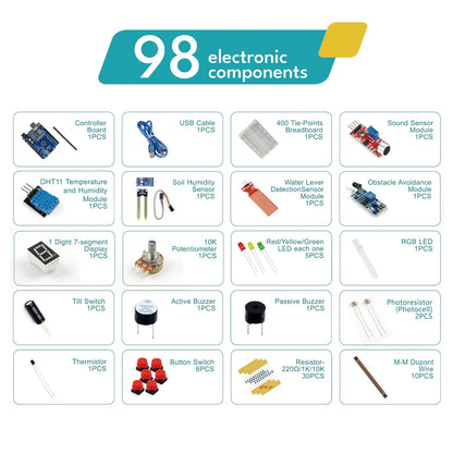 KUONGSHUN Starter Kit with Retail Box for School Kids Educational Programming Kit Educational Toys for arduino uno r3