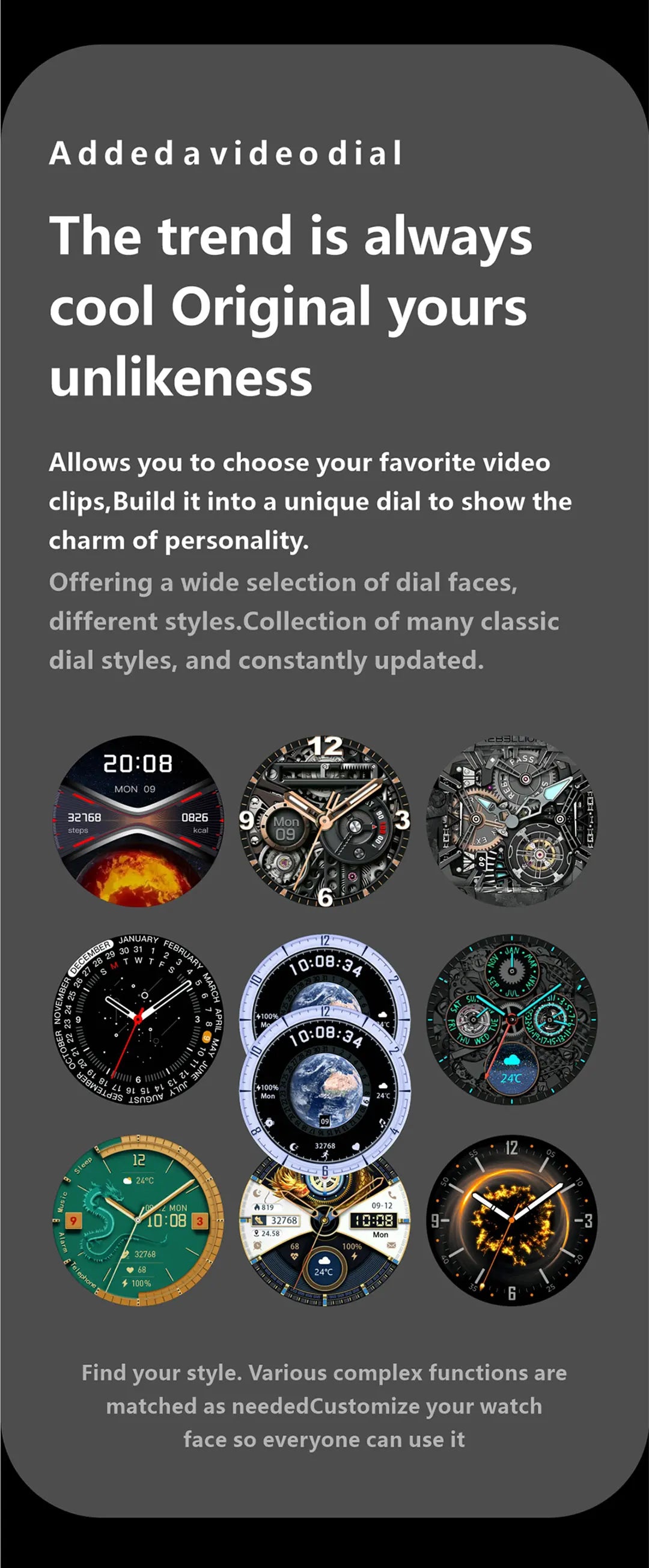 HT30 OPEN-HarmonyOS Smart Watch AMOLED 2GB ROM Men Sport Watches Local Video Custom Dials NFC Heart Rate Blood Oxygen Smartwatch