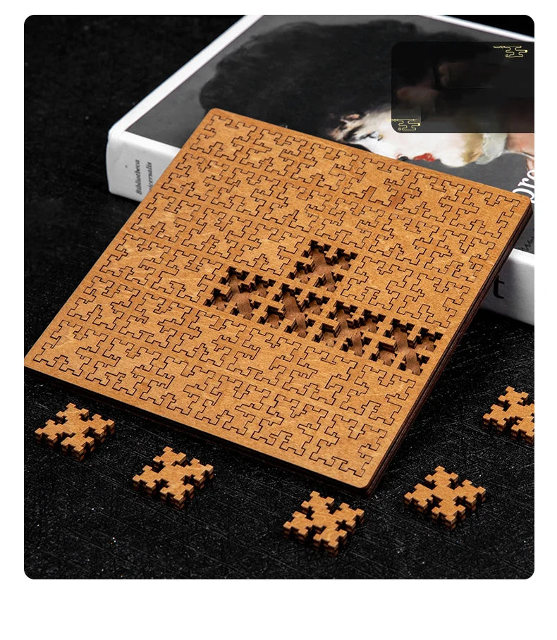 Impossible Wooden IQ Jigsaw Puzzle – 10-Level Brain Teaser Tangram Board Game