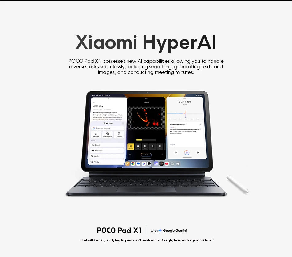 POCO PAD X1 Global Version Tablet 11.2" – Snapdragon 7+ Gen 3, 3.2K 144Hz Display, 8GB+512GB, 8850mAh