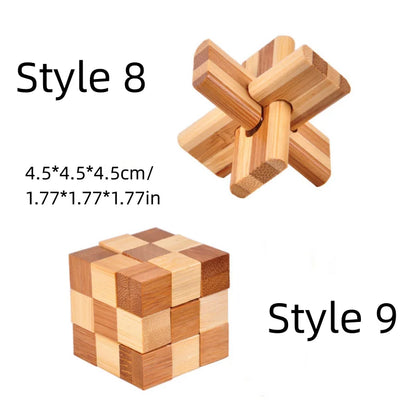 Wooden Kong Ming Lu Ban Lock – 3D IQ Brain Teaser Montessori Puzzle Toy for Kids & Adults