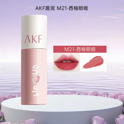AKF Lip Mud Matte Velvet Soft Mist Lipstick Moisturizing Longlasting High Pigmented Lip Tint Lip Glaze Cosmetics Makeup