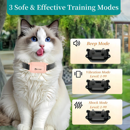 YHLC 800m Cat Anti Meowing Collar, Automatic No Shock Vibration Collar for Cats, Cat Trainer Designed Collar for Stop Meowing
