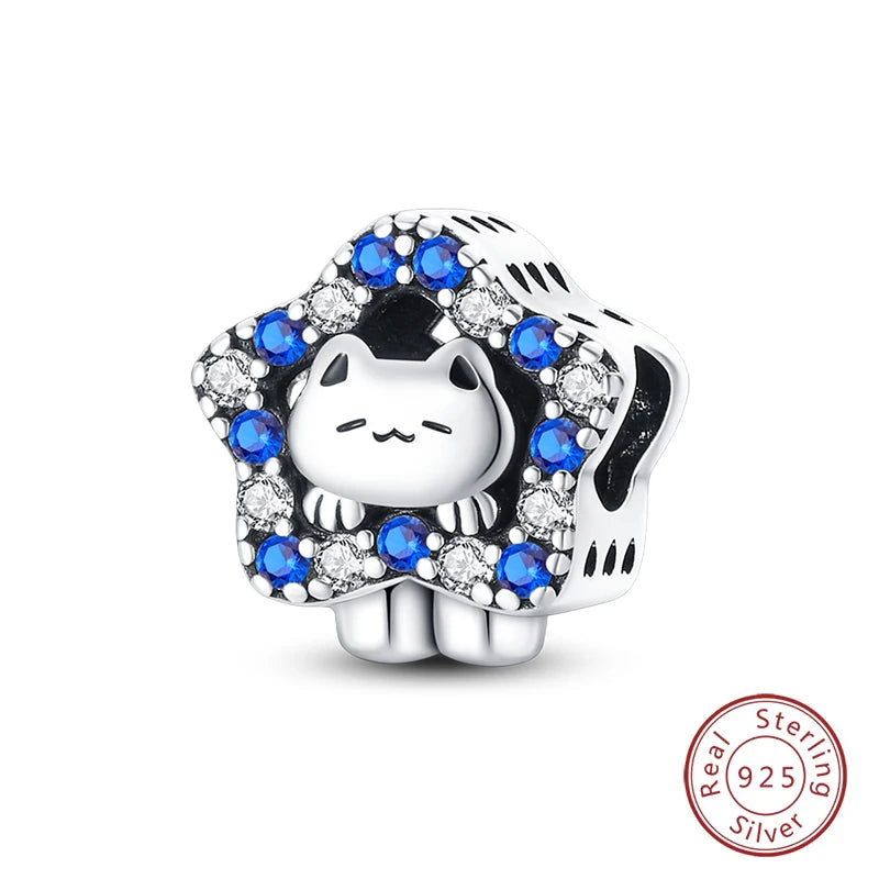 Charms Luminous Firefly Stars Cherry S925 Silver Pendants Beads 3mm DIY Party Christmas Fine Jewelry Making Gifts