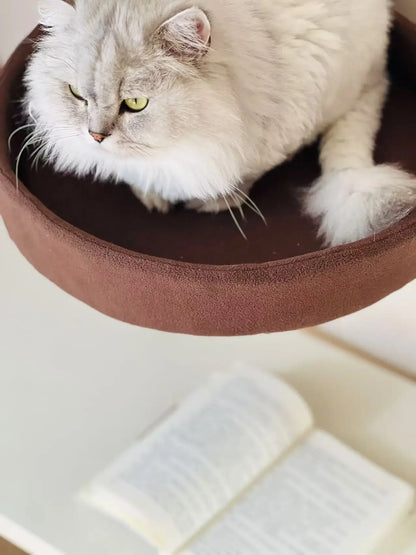 Soft Round Desktop Cat Bed Adjustable Height Comfortable Indoor Pet Nest for Kitten Office Desk Cat Climbing Frame