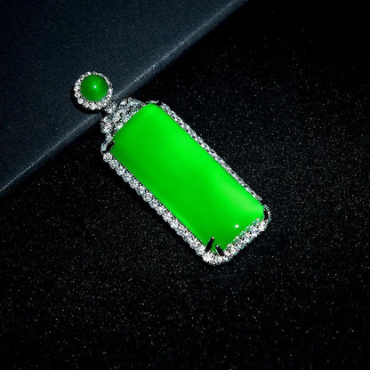 Natural high ice chalcedony green jadeite color safe and sound brand pendant