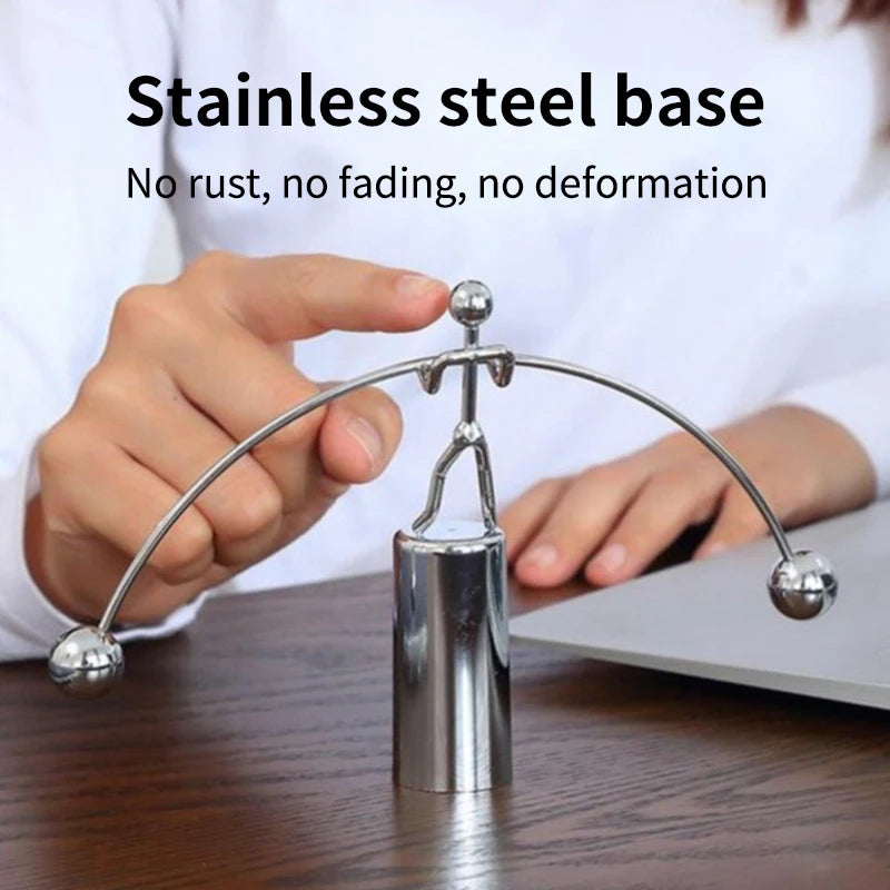 Creative Balance Ball Swing Fun Ornaments Weightlifting Iron Does Not Fall The Small Man Decoration Tumbler