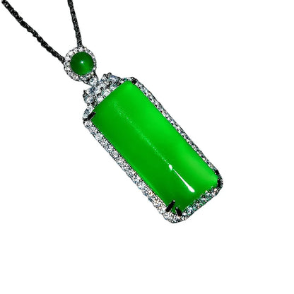 Natural high ice chalcedony green jadeite color safe and sound brand pendant
