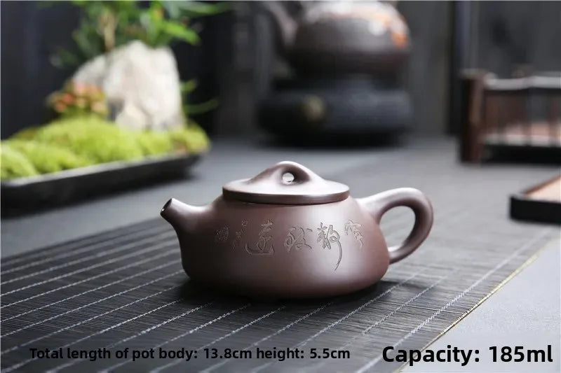 Yixing Original Mine Purple Clay Pot Traditional Pattern Purple Clay Teapot Handmade Pot Kung Fu Tea Set 185ml