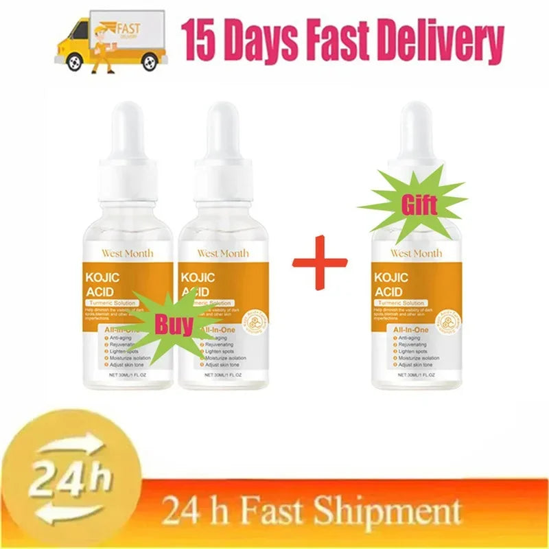 Kojic Acid Freckle Removing Whitening Essence Fade Pigmentation Melasma Dark Spots Corrector Repair Serum Korean Skin Care