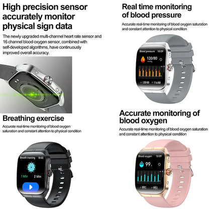 2025 New For OPPO Men Smart Watch Bluetooth Call Sports Watch Heart Rate NFC Waterproof Sports Women Smart Watch For Android iOS