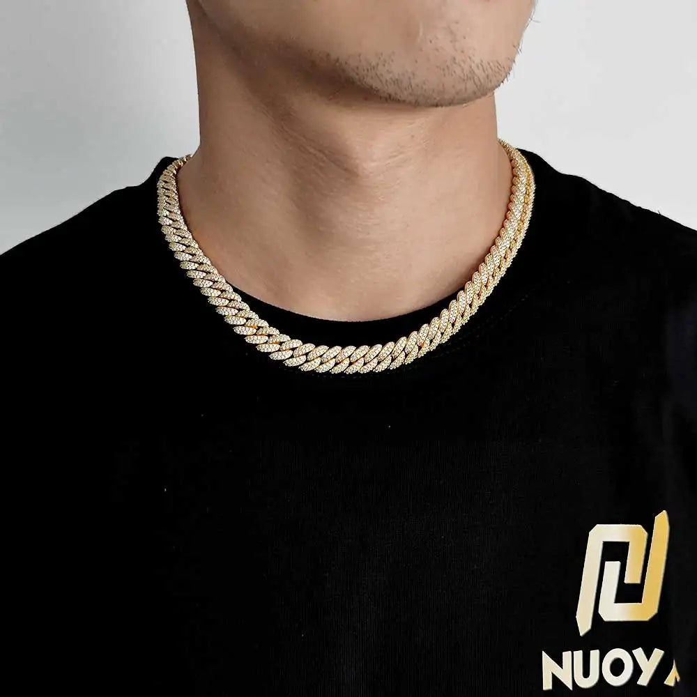 10mm Hip Hop Cubic Zircon CZ Iced Out Bubbles Cuban Link Chain Necklace For Women Jewelry Birthday Gift