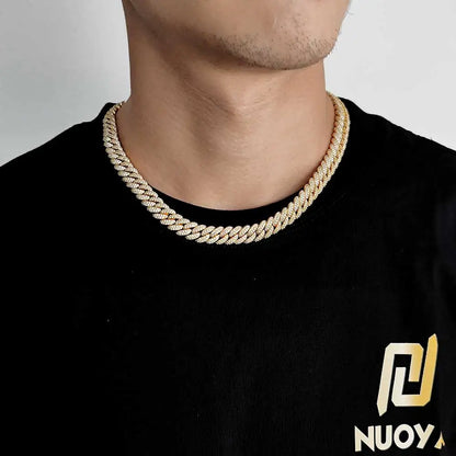 10mm Hip Hop Cubic Zircon CZ Iced Out Bubbles Cuban Link Chain Necklace For Women Jewelry Birthday Gift