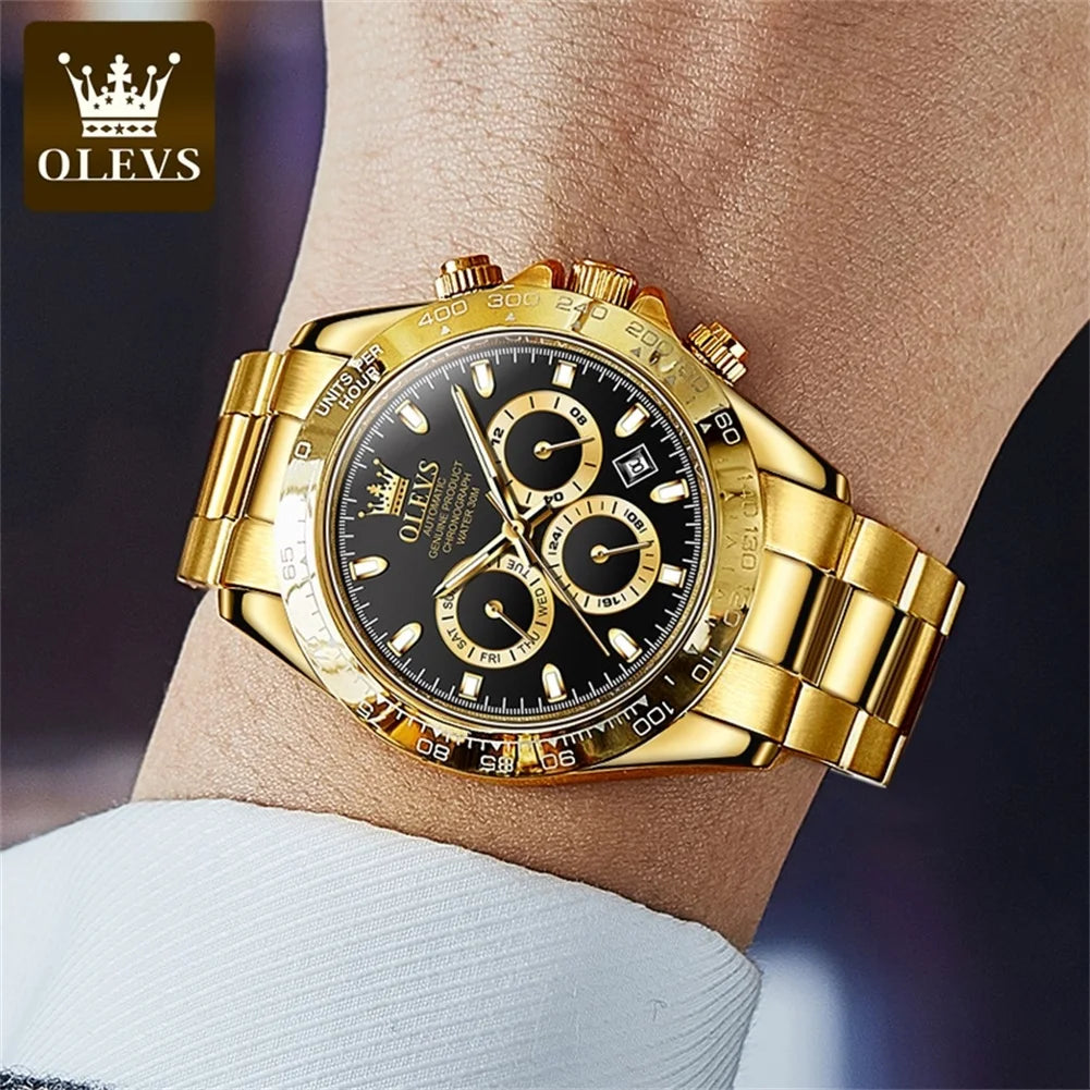 OLEVS 6638 Men's Automatic Mechanical Watch Waterproof Luminous Stainless Steel Strap Men's Mechanical Watch Fashion Luxury