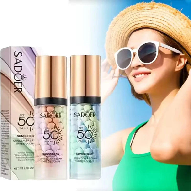 SPF50+ Makeup Primer Moisturizing Isolation Cream Invisible Pores Facial Base Brighten Correcting Skin Tone Refreshing Cosmetics