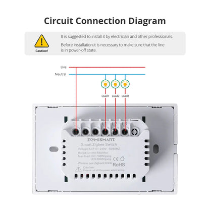 Zemismart Zigbee US Wall Light Switch Work with Tuya Samrt life APP No Neutral Interruptor Timer Alexa Google Home Voice Control