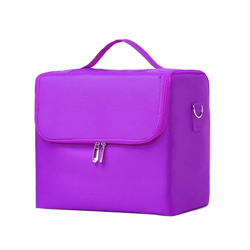 Large Makeup Carrying Train Case For Women Manicurist Toolbox 4 Tier Storage Box Travel Makeup Case Professional Nail Organizer