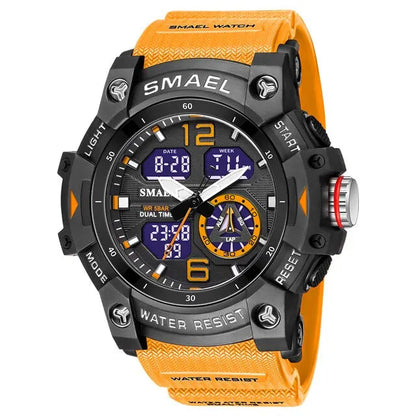 SMAEL 8007 Military Sport Watch – LED Digital Dual Time, Waterproof Men's Wristwatch