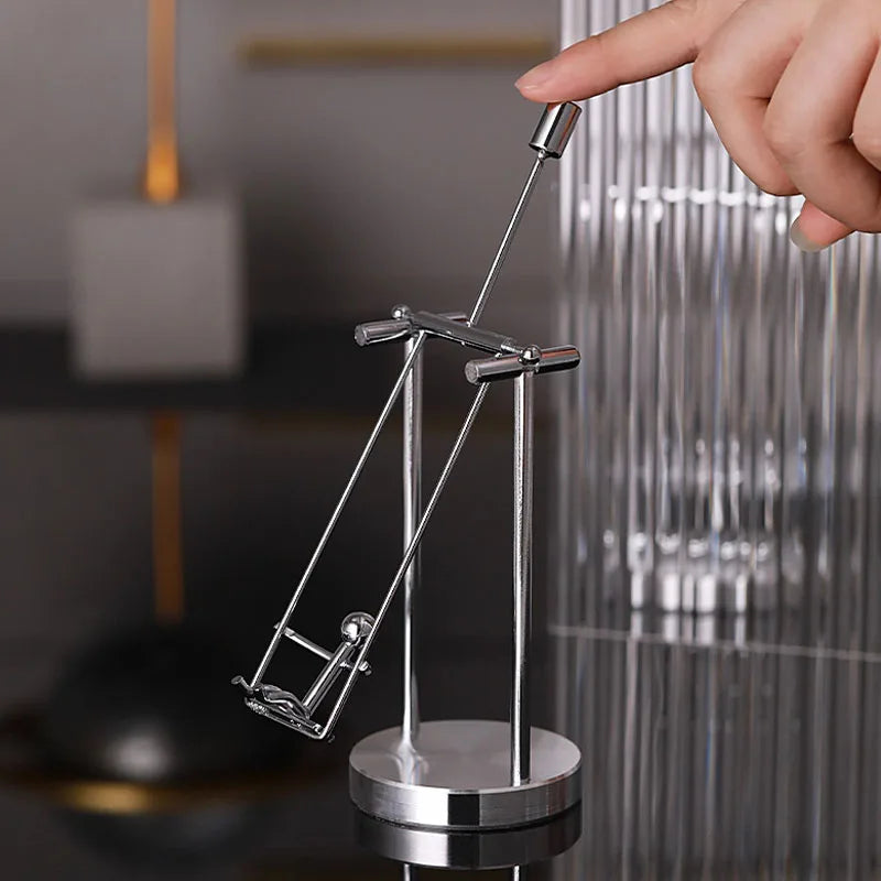 Steel Balance Physics Toy Kinetic Art Desktop Perpetual Motion Science Decor Gifts Fun Office Desk Toys And Gadgets For Adults