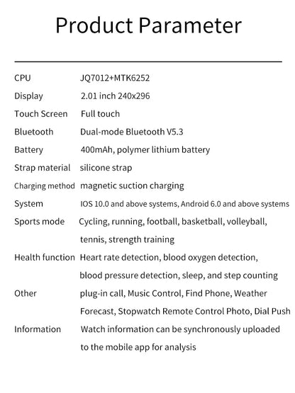 BW9 Pro Smartwatch - Independent SIM card calling, dual-core CPU, 2D graphics enhancement and an ultra-long 400mAh battery life