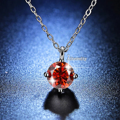 100% Real D Color 1 Carat Moissanite Pendant Necklace GRA Certificate for Women Wedding Bridal S925 Sterling Silver Fine Jewelry