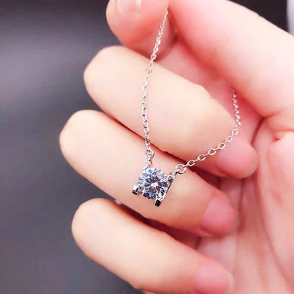 100% Real D Color 1 Carat Moissanite Pendant Necklace GRA Certificate for Women Wedding Bridal S925 Sterling Silver Fine Jewelry